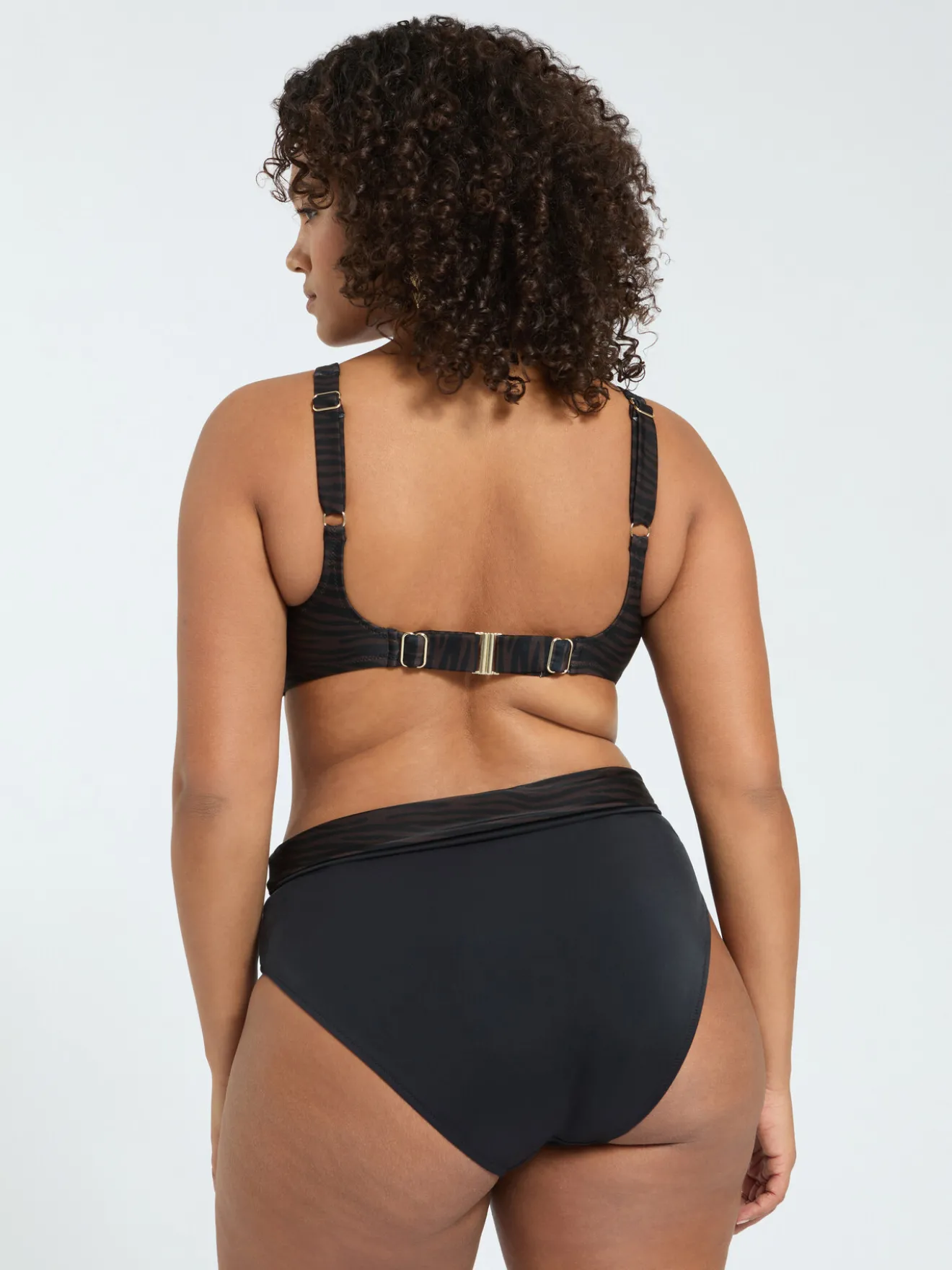 Bikini zebrato con allacciatura frontale