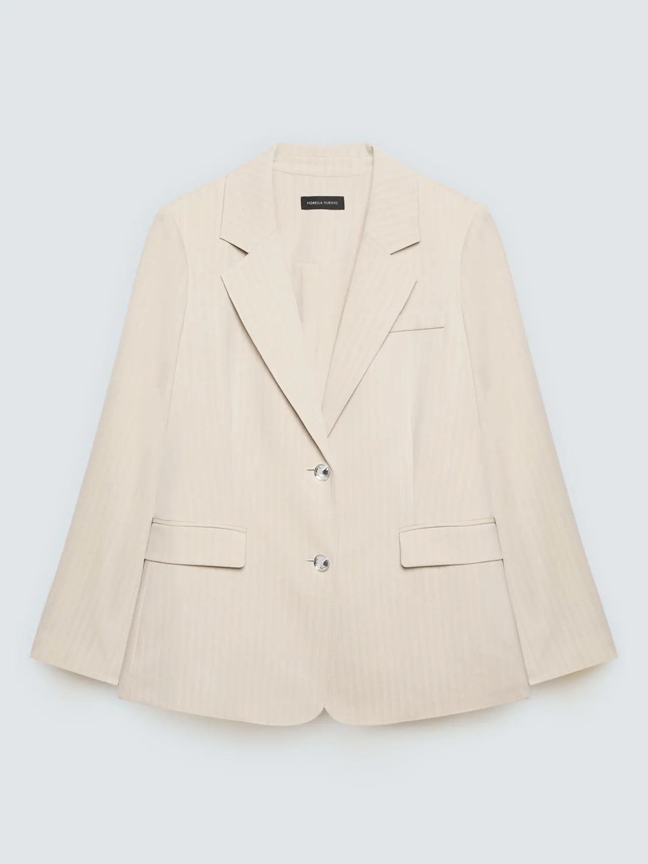 Blazer effetto gessato con bottoni gioiello