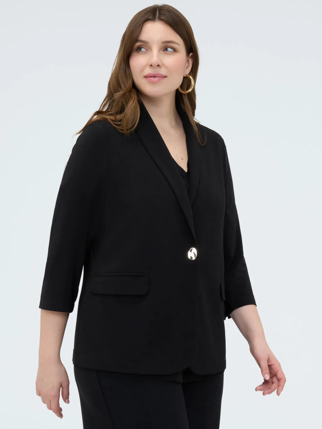 Blazer in jersey con maniche a tre quarti