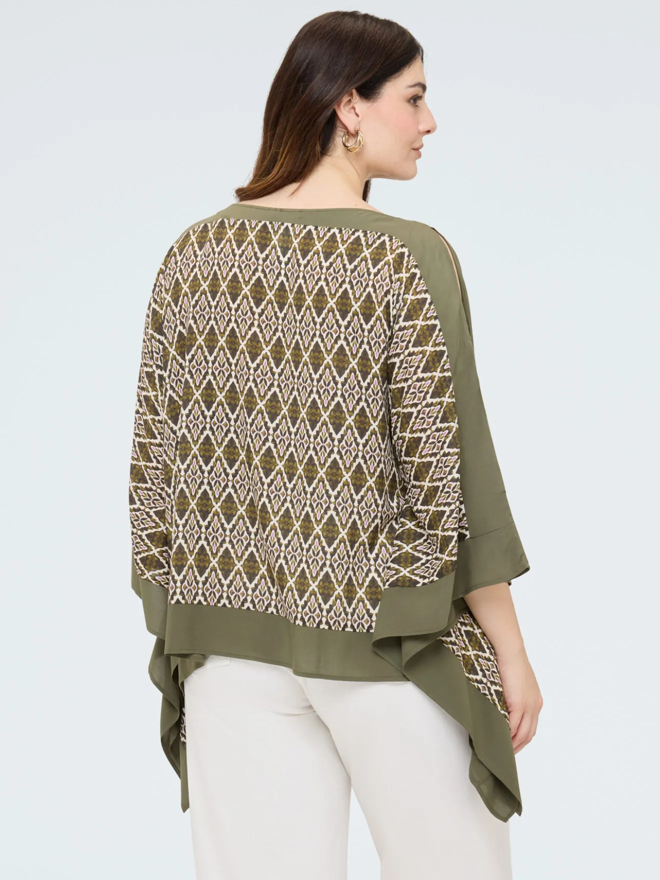 Blusa in raso di viscosa con stampa