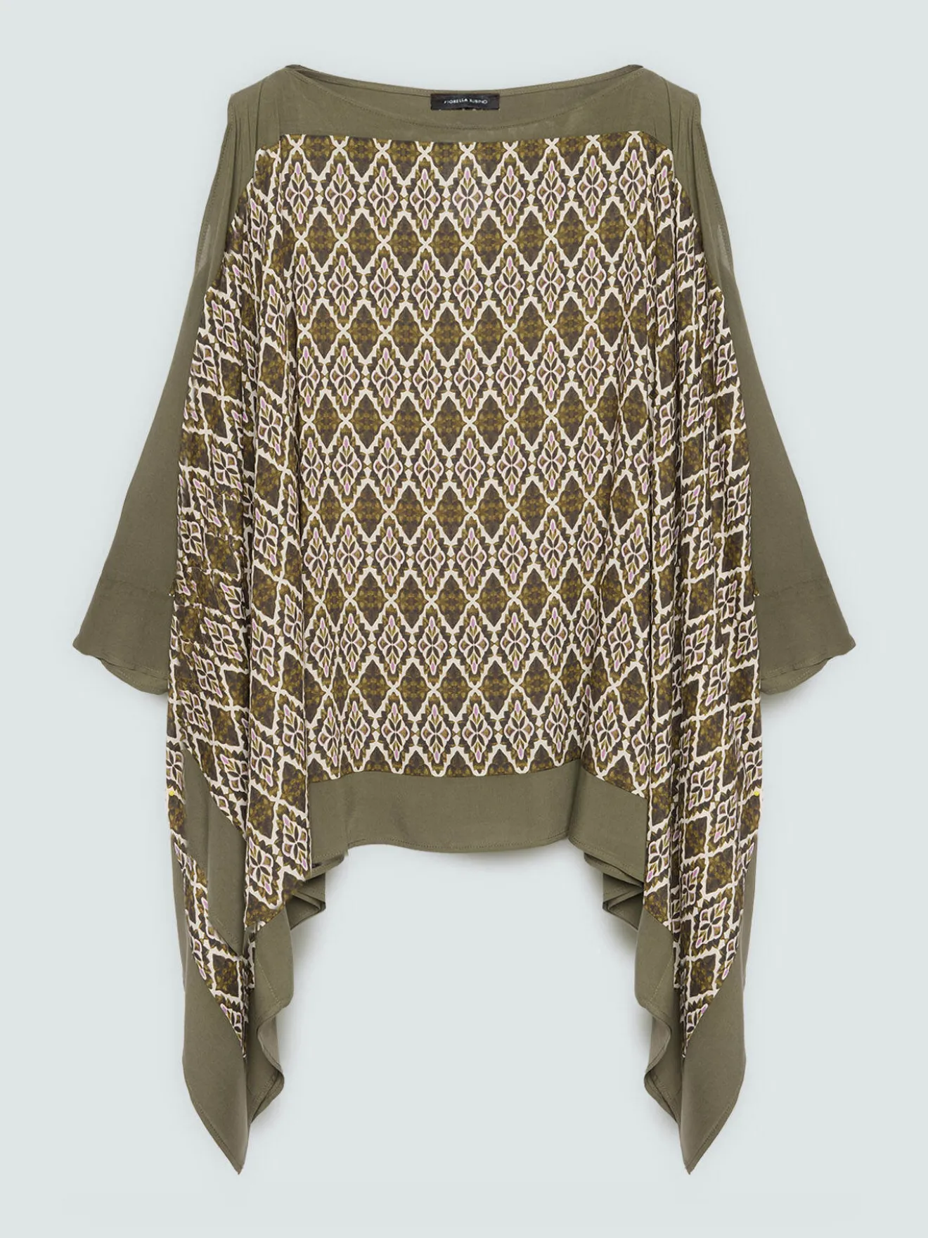 Blusa in raso di viscosa con stampa