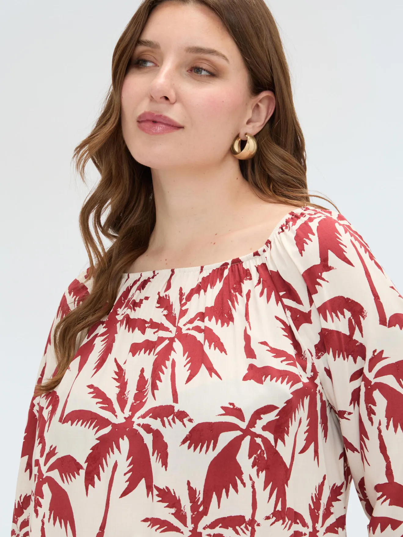 Blusa off-shoulder con stampa