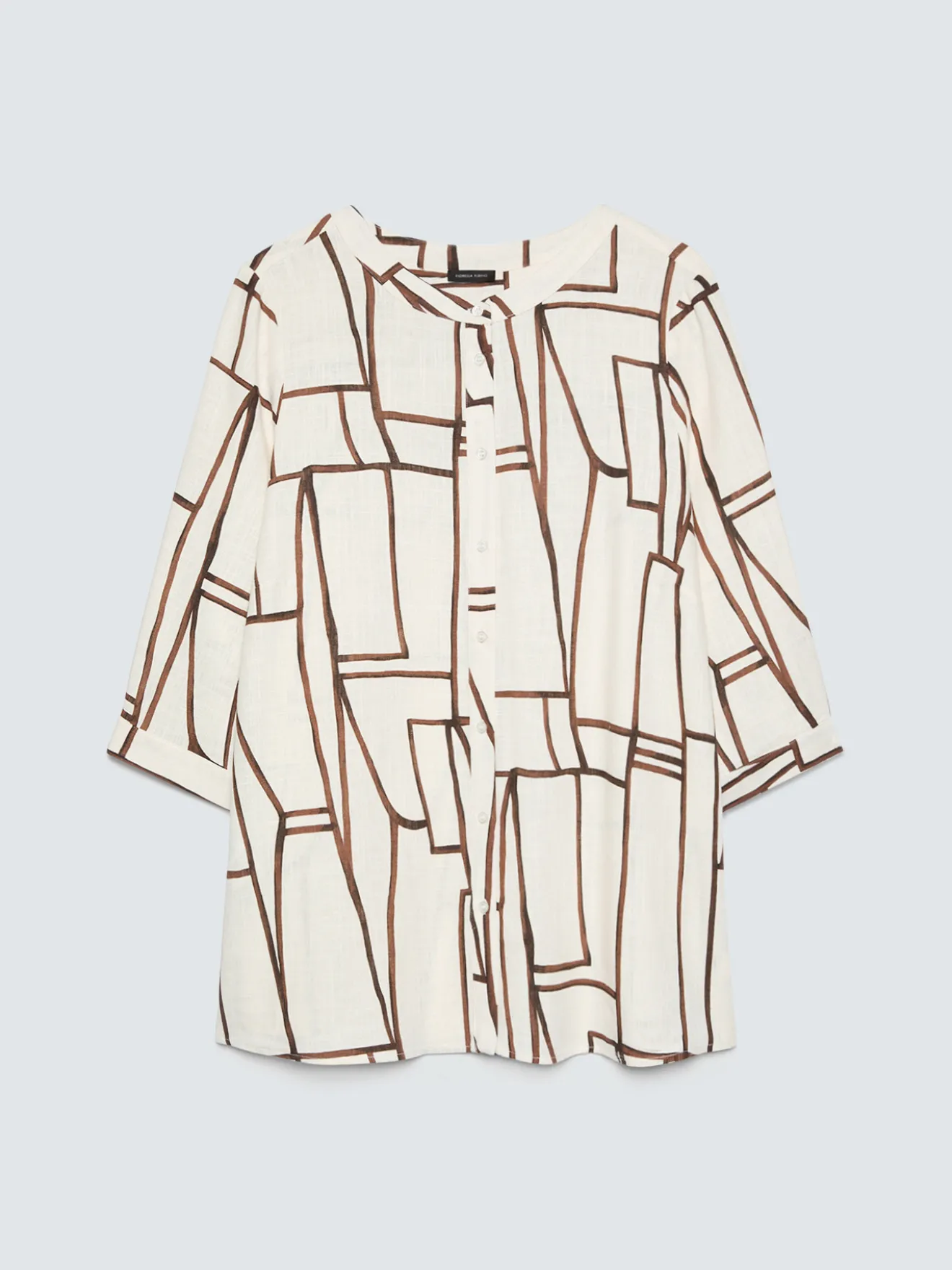 Blusa stampa geometrica in viscosa