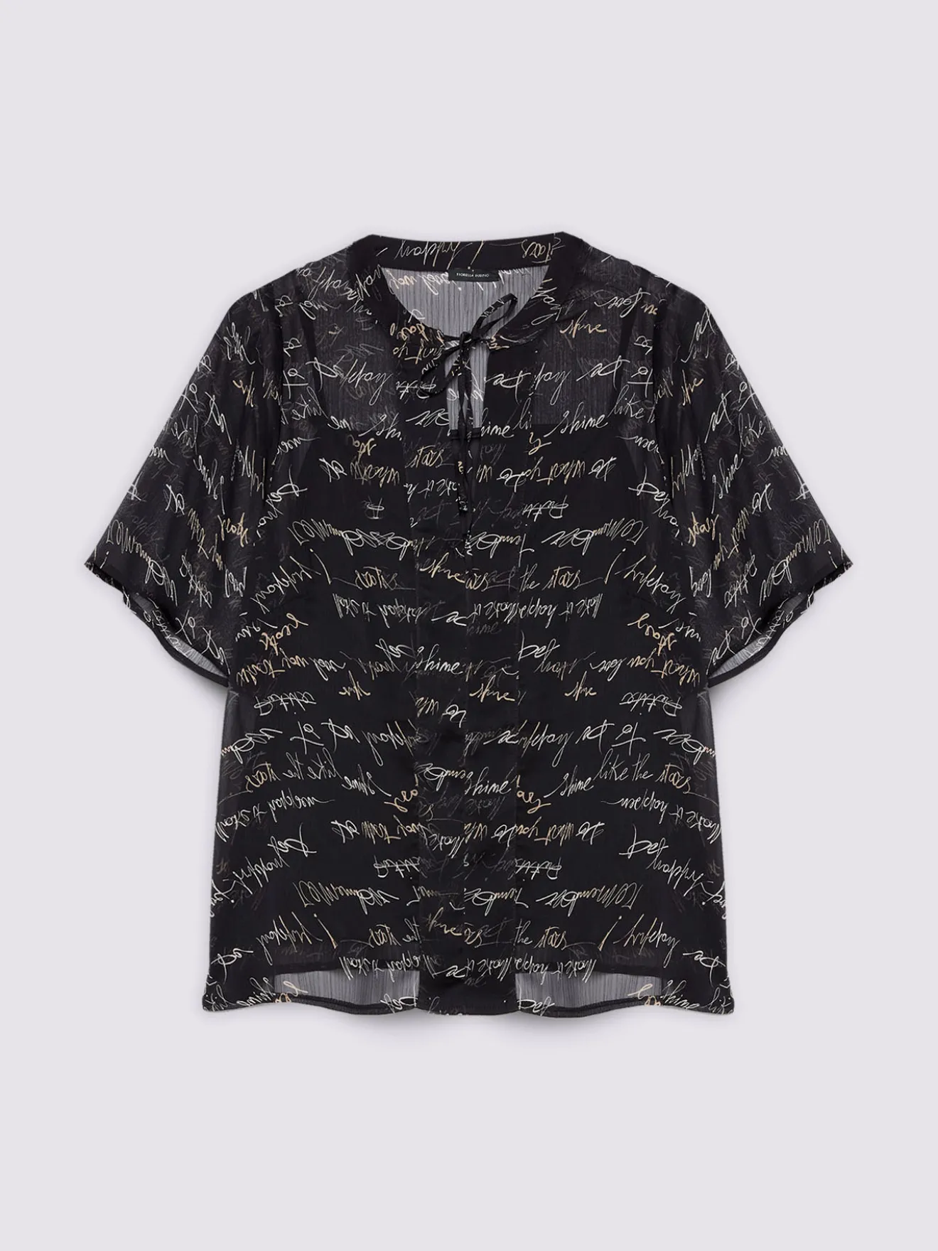 Blusa stampa lettering in creponne