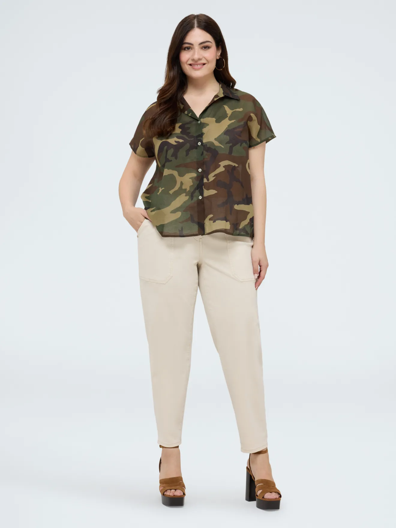 Camicia camouflage in cotone