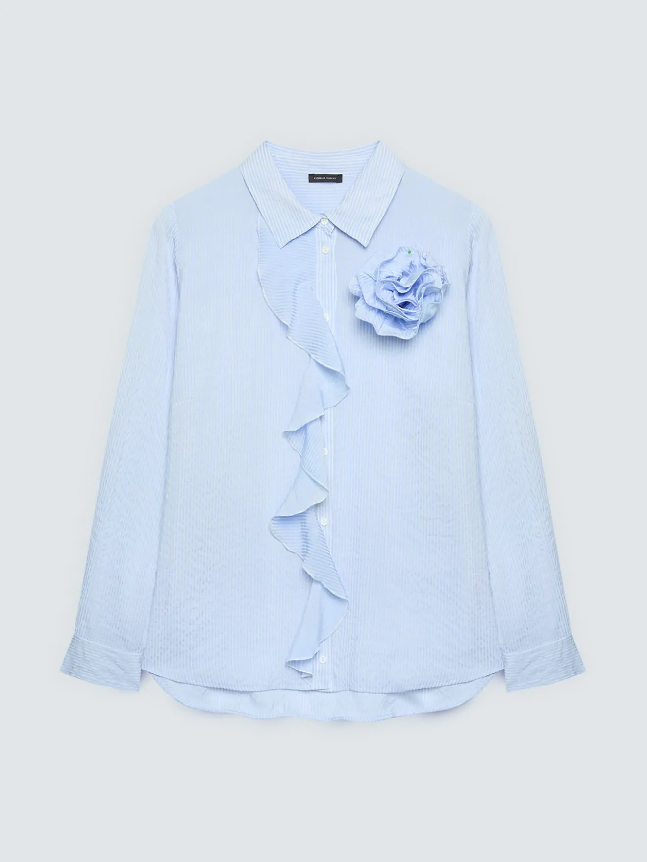 Camicia con volant e fiore