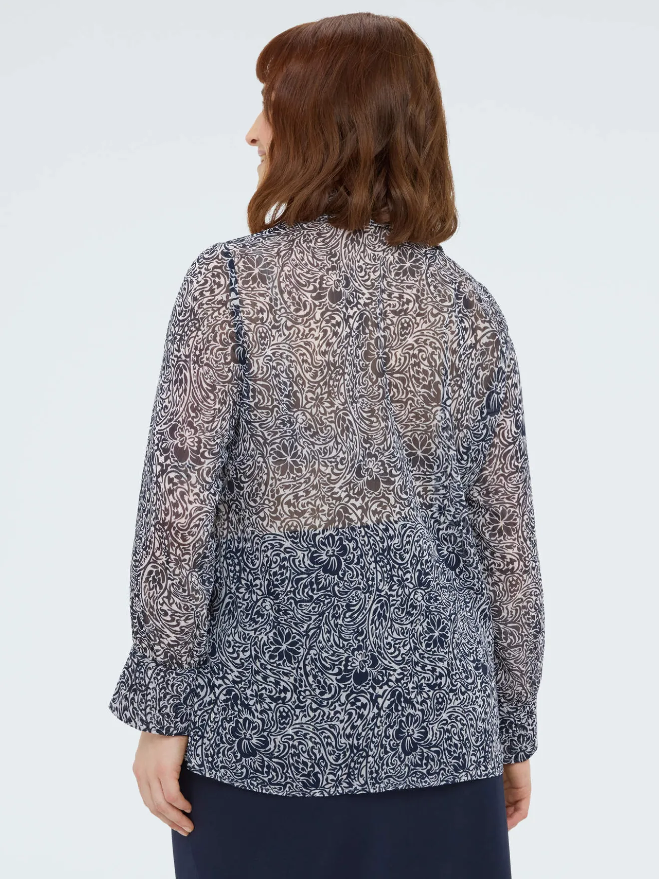 Camicia in creponne con stampa floreale