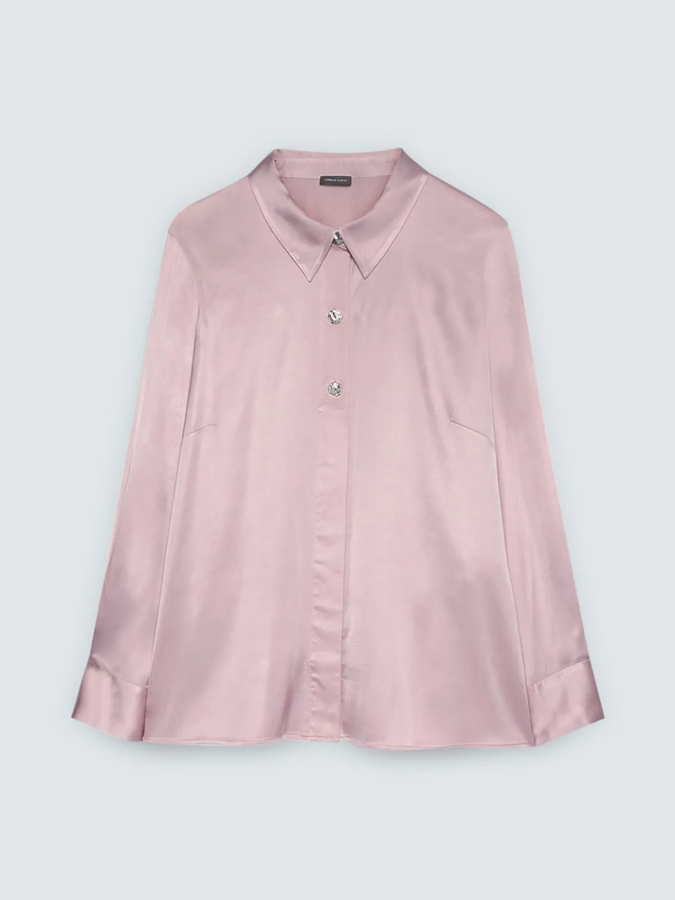 Camicia in raso con bottoni gioiello