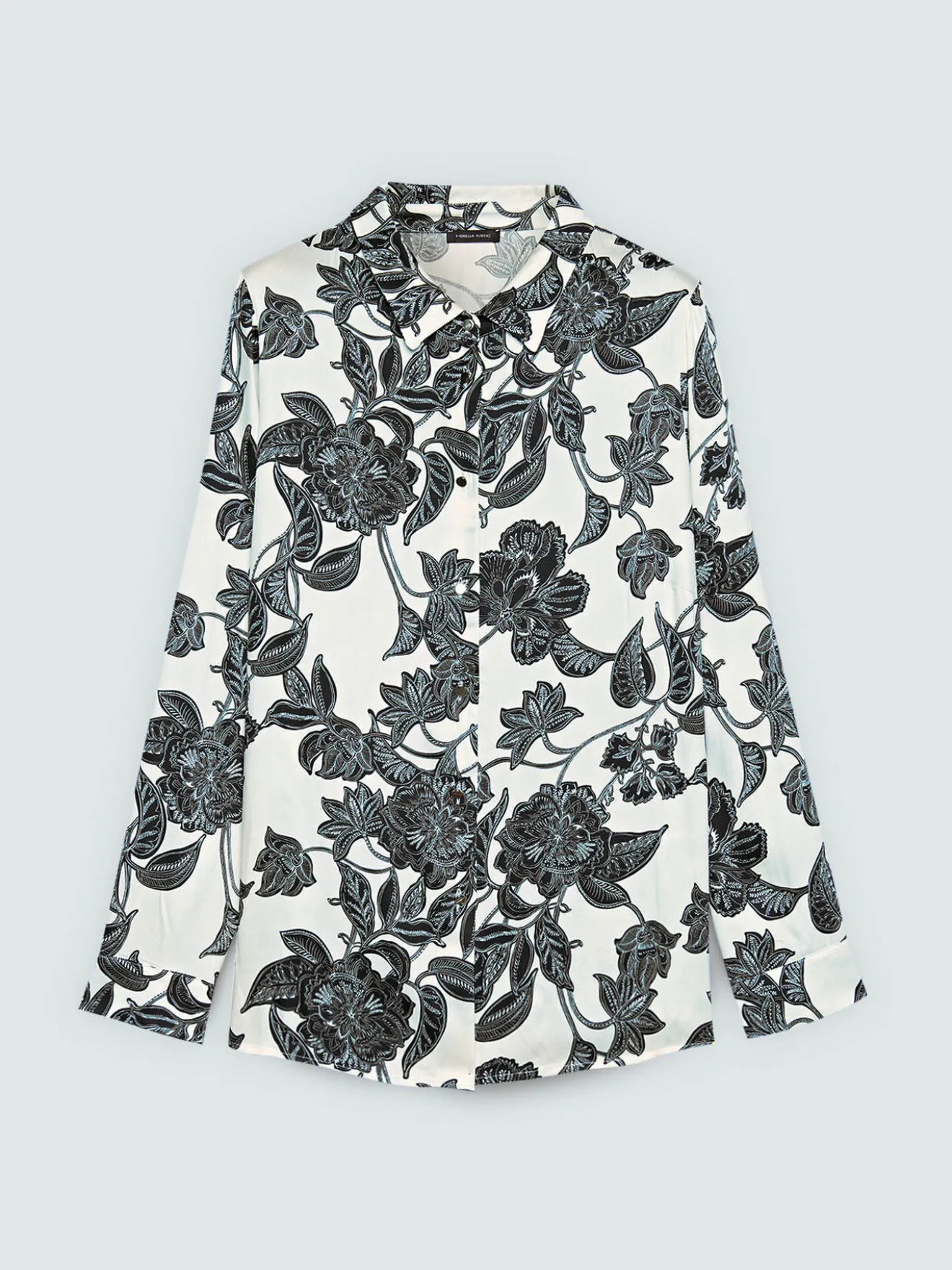Camicia in raso stampa floreale