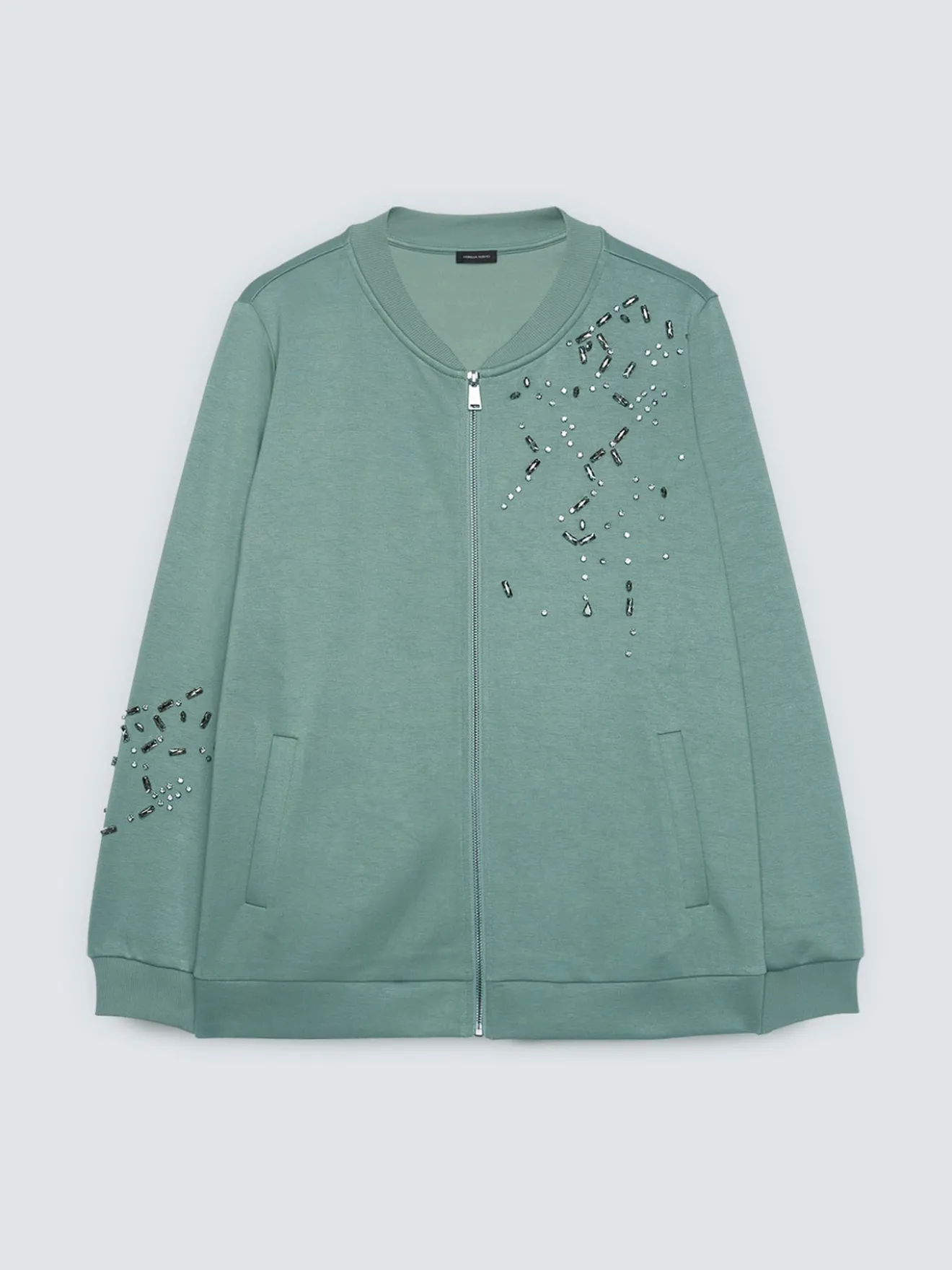Felpa bomber con applicazioni luninose