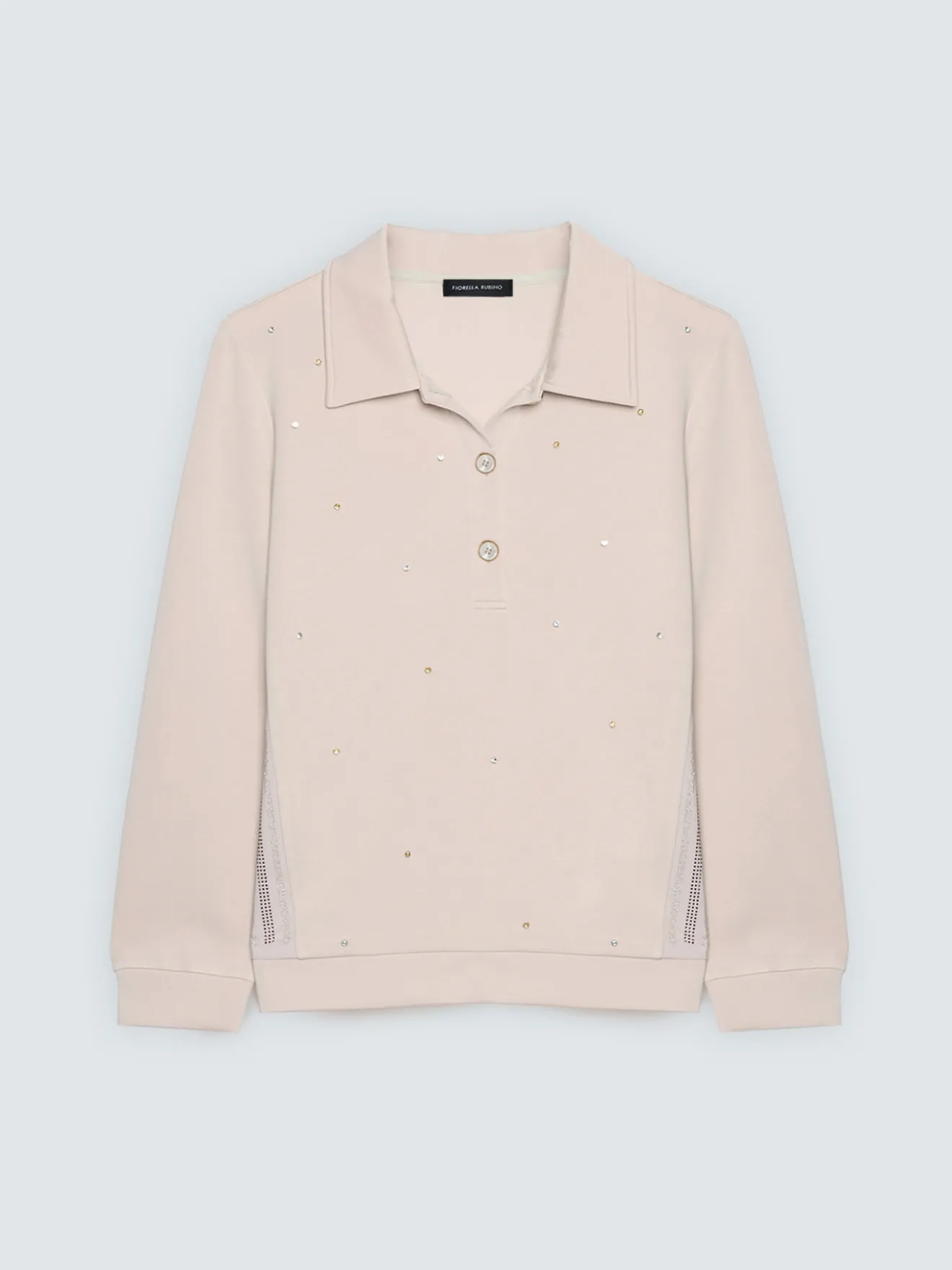 Felpa polo con applicazioni luminose