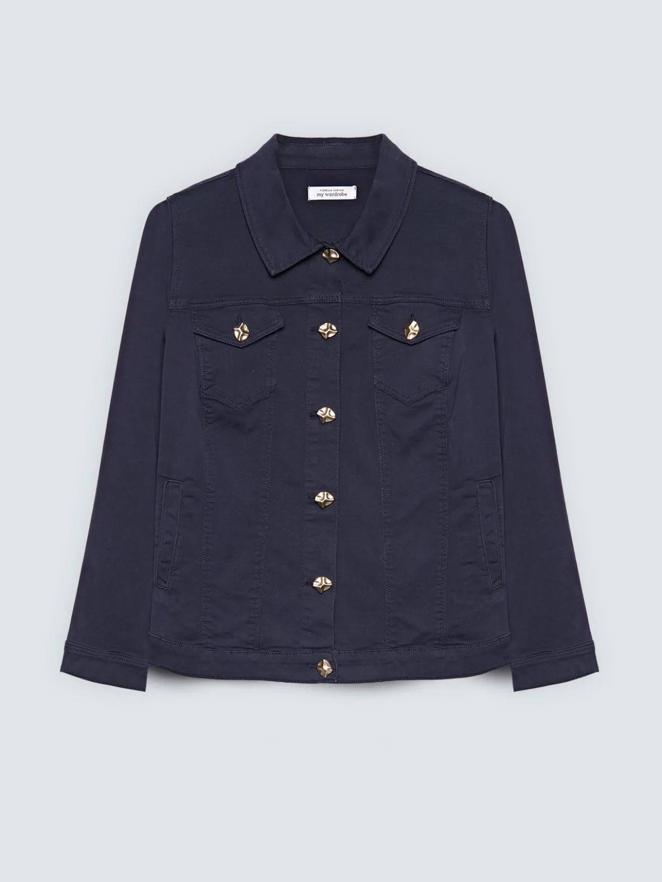 Giacca denim con bottoni decorativi
