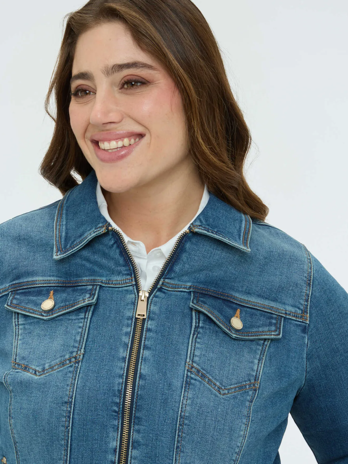 Giacca in denim con zip
