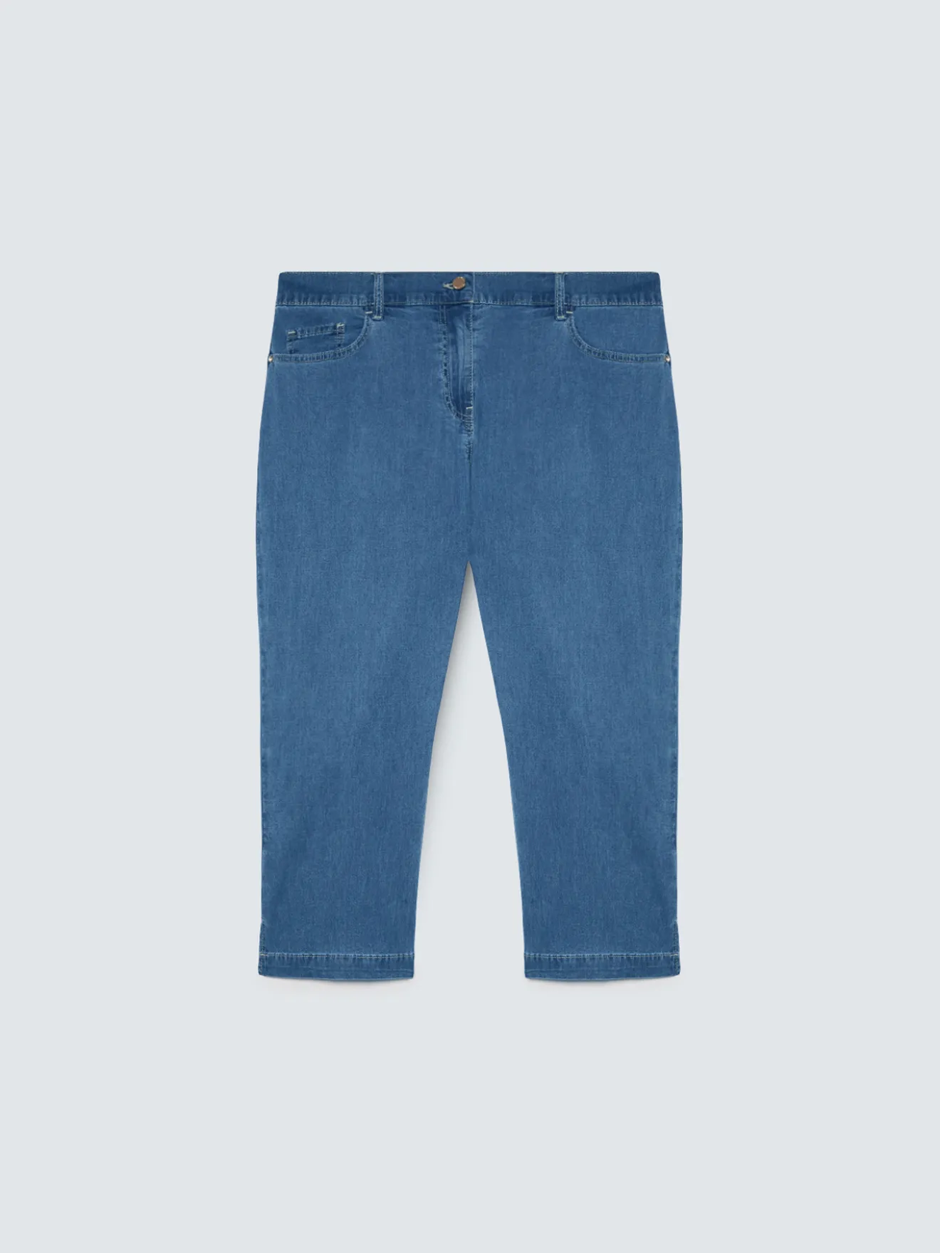 Jeans cropped in denim con spacchetti