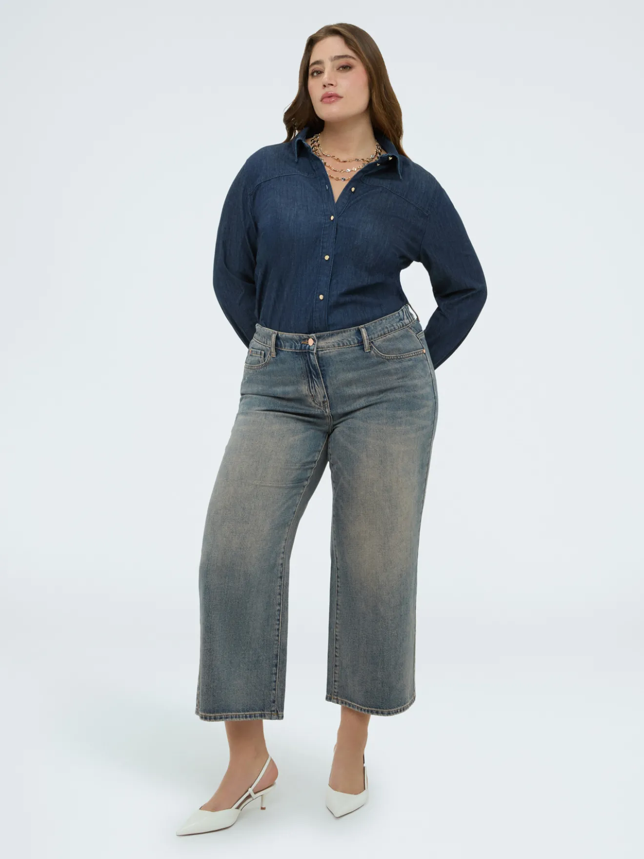 Jeans cropped lavaggio washed