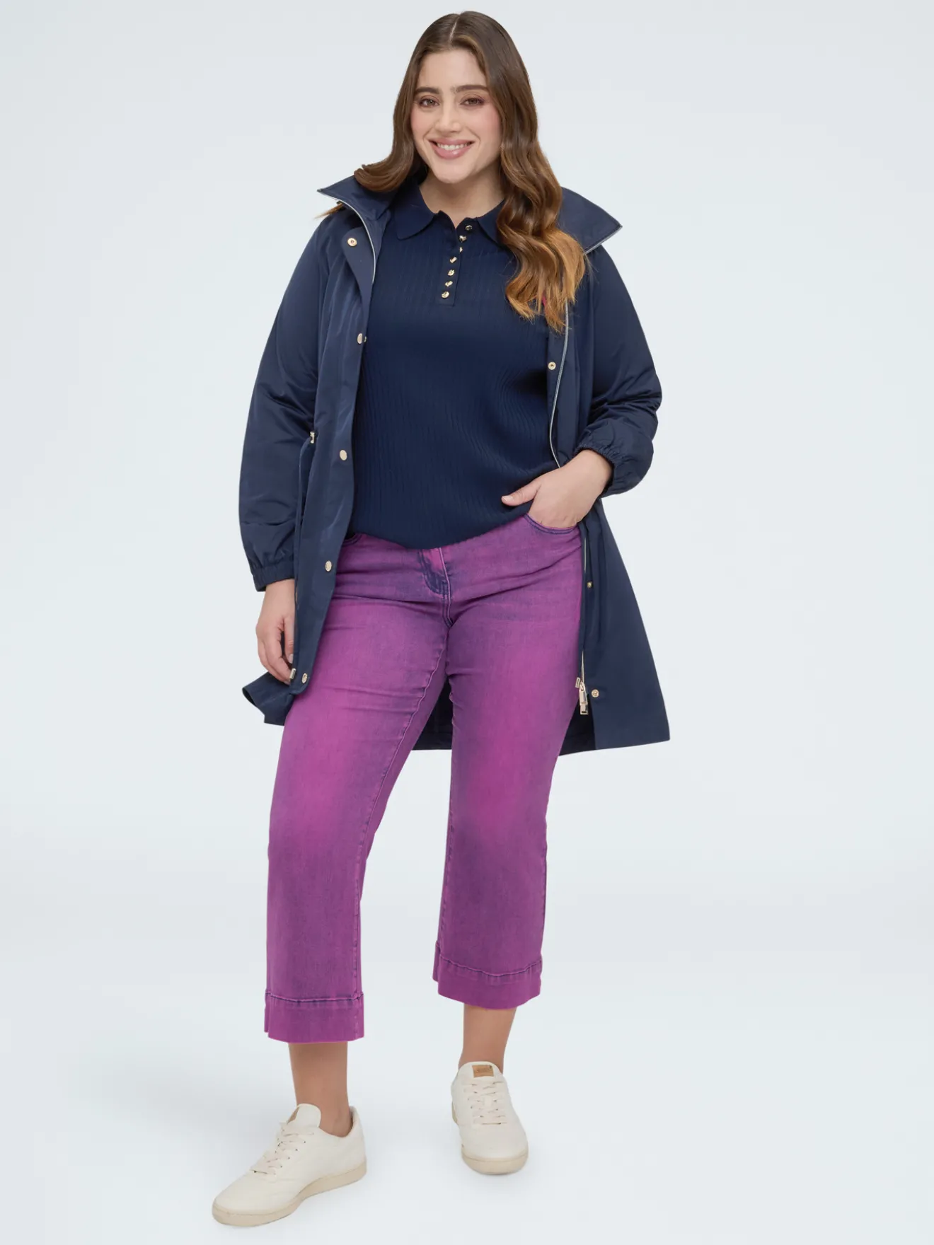 Jeans Kick Flare lavaggio viola délavé