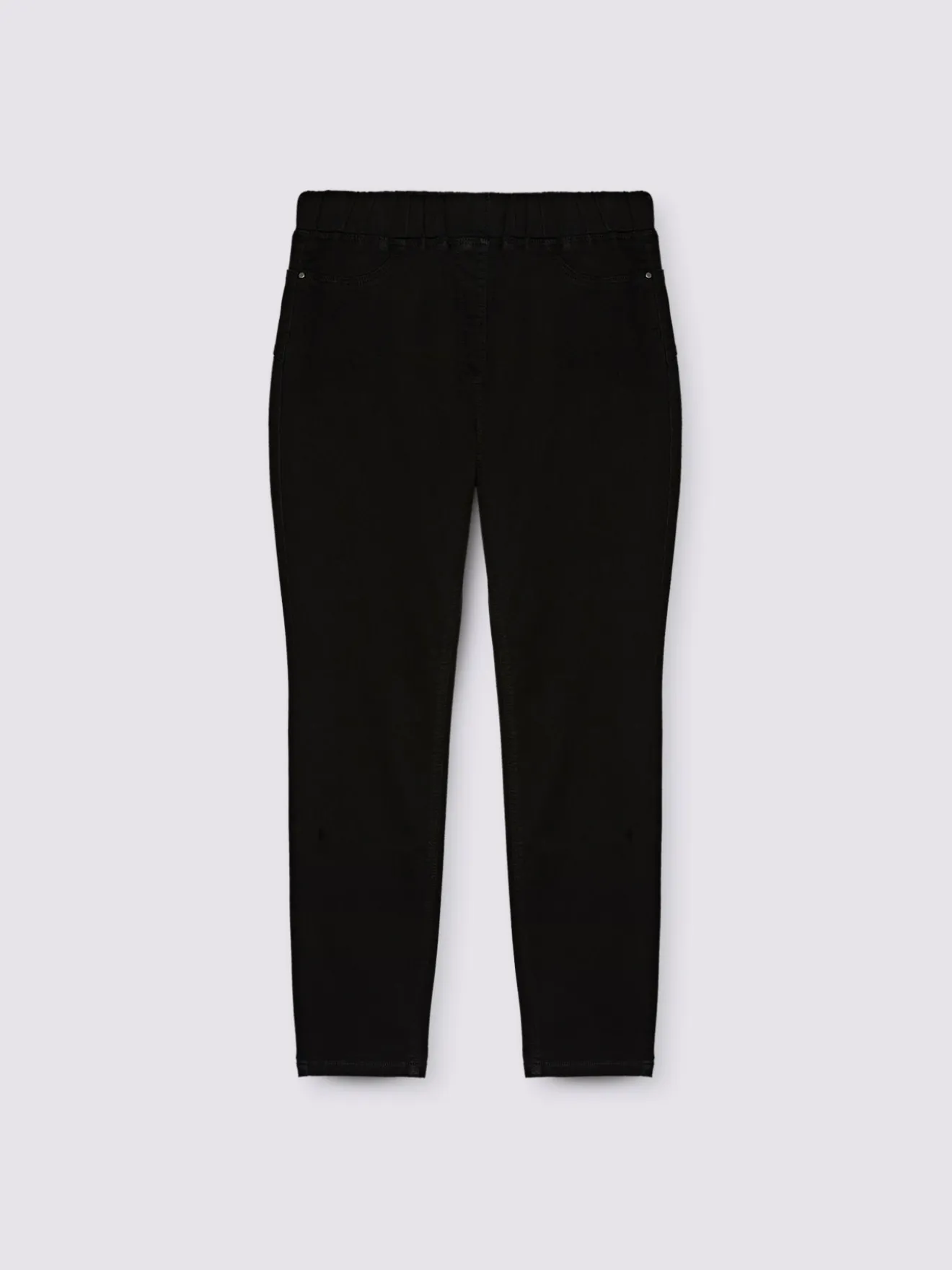 Jeggings total black con vita elasticizzata