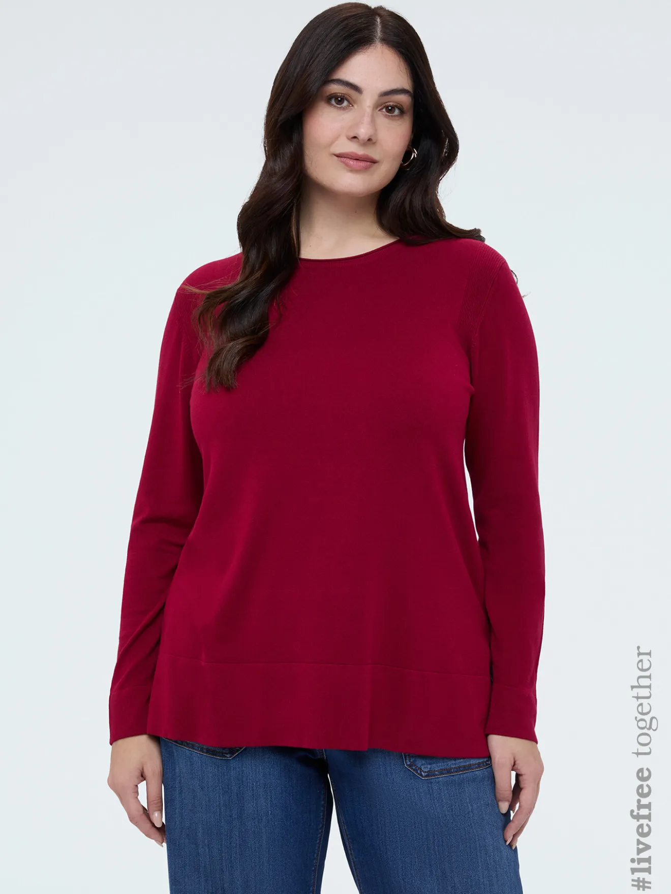 Maglia girocollo in misto viscosa