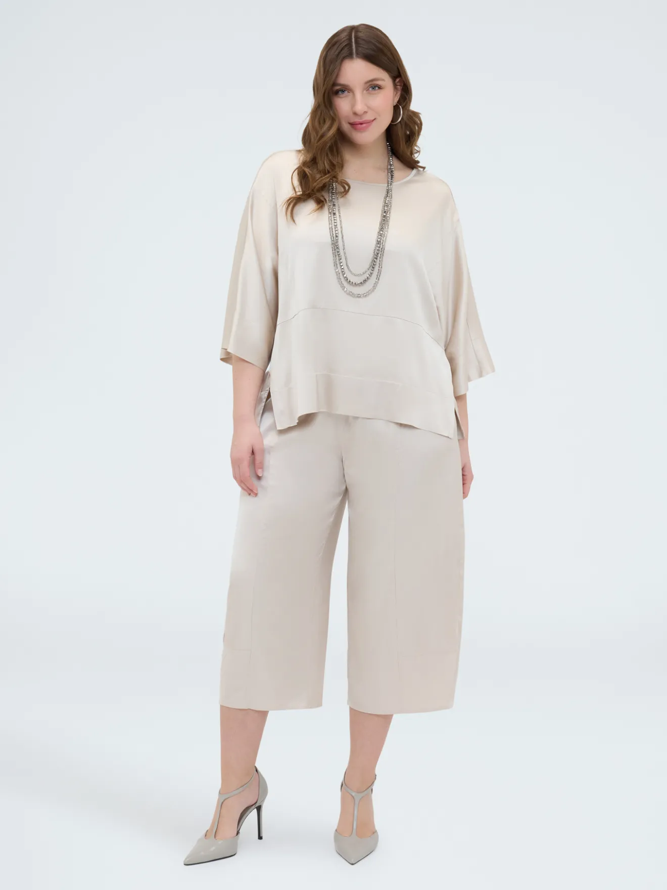 Pantaloni Balloon in raso stretch