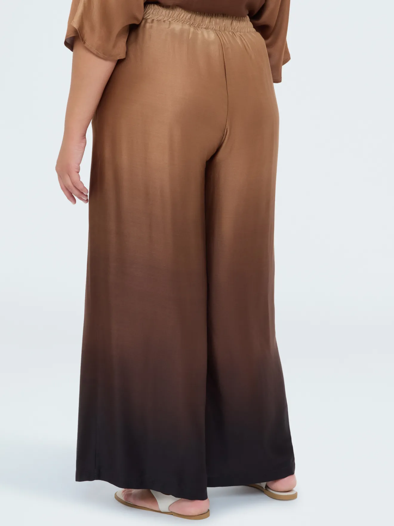 Pantaloni palazzo in raso dégradé