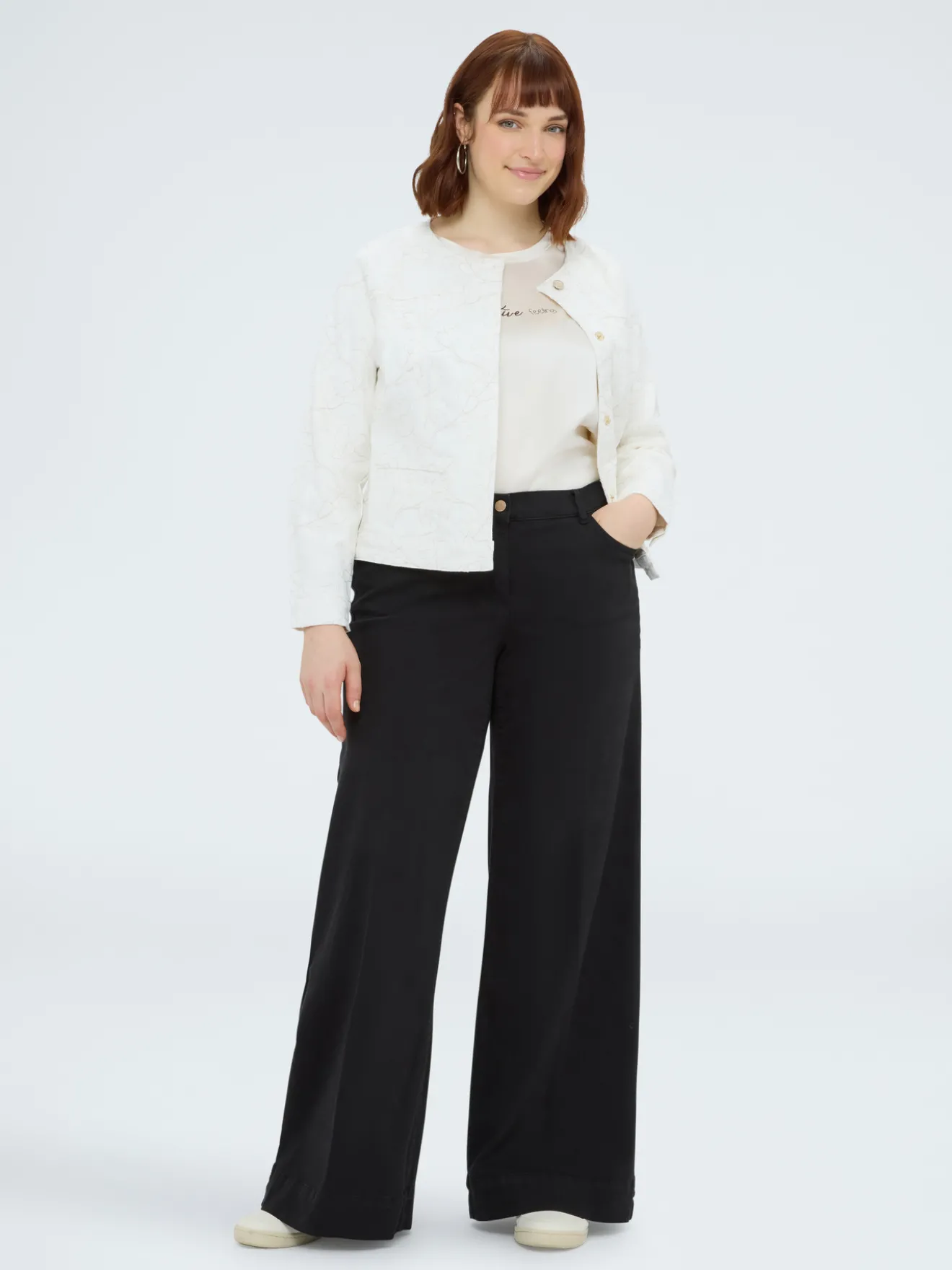 Pantaloni Wide Leg in cotone