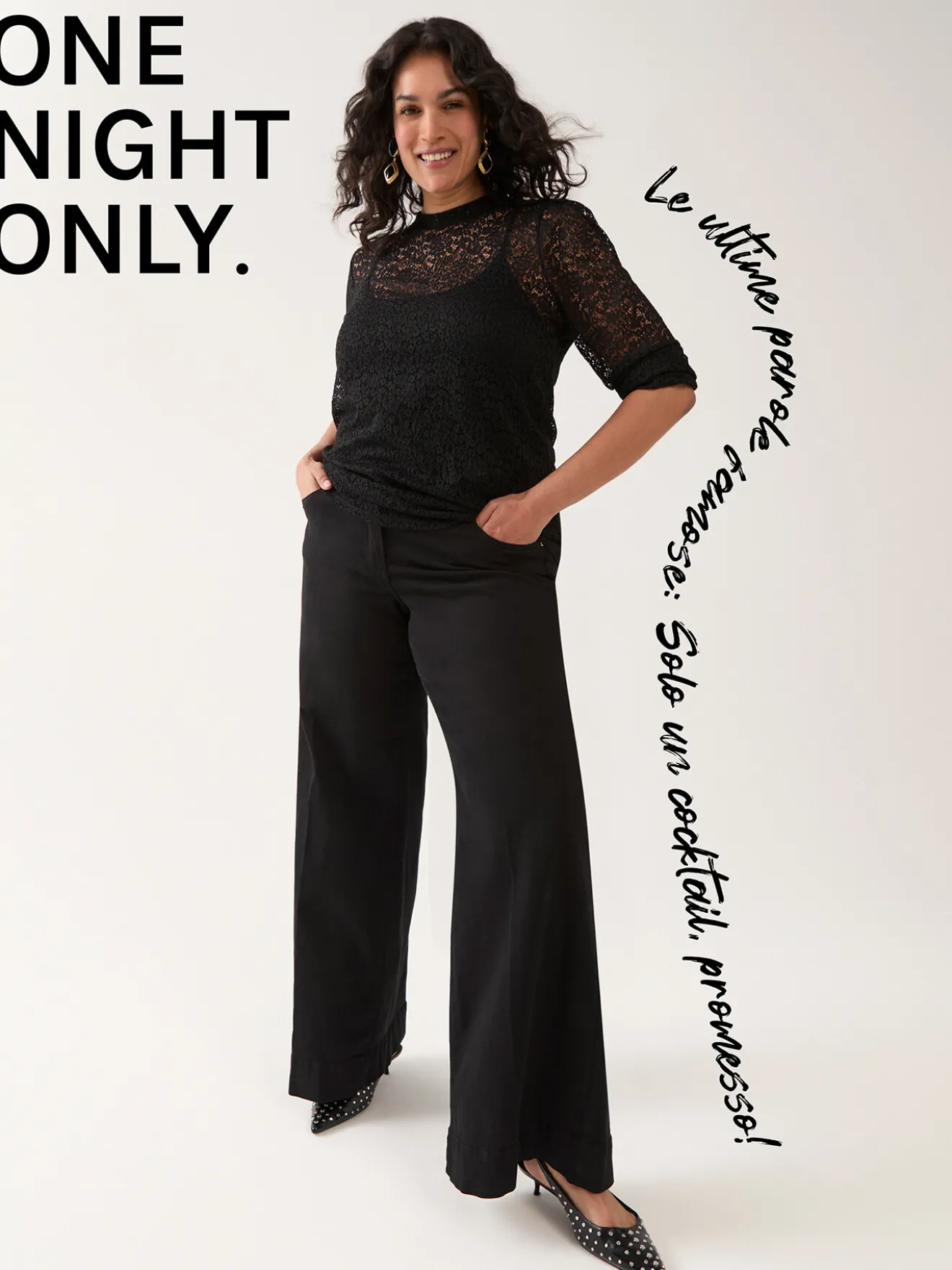 Pantaloni Wide Leg in cotone