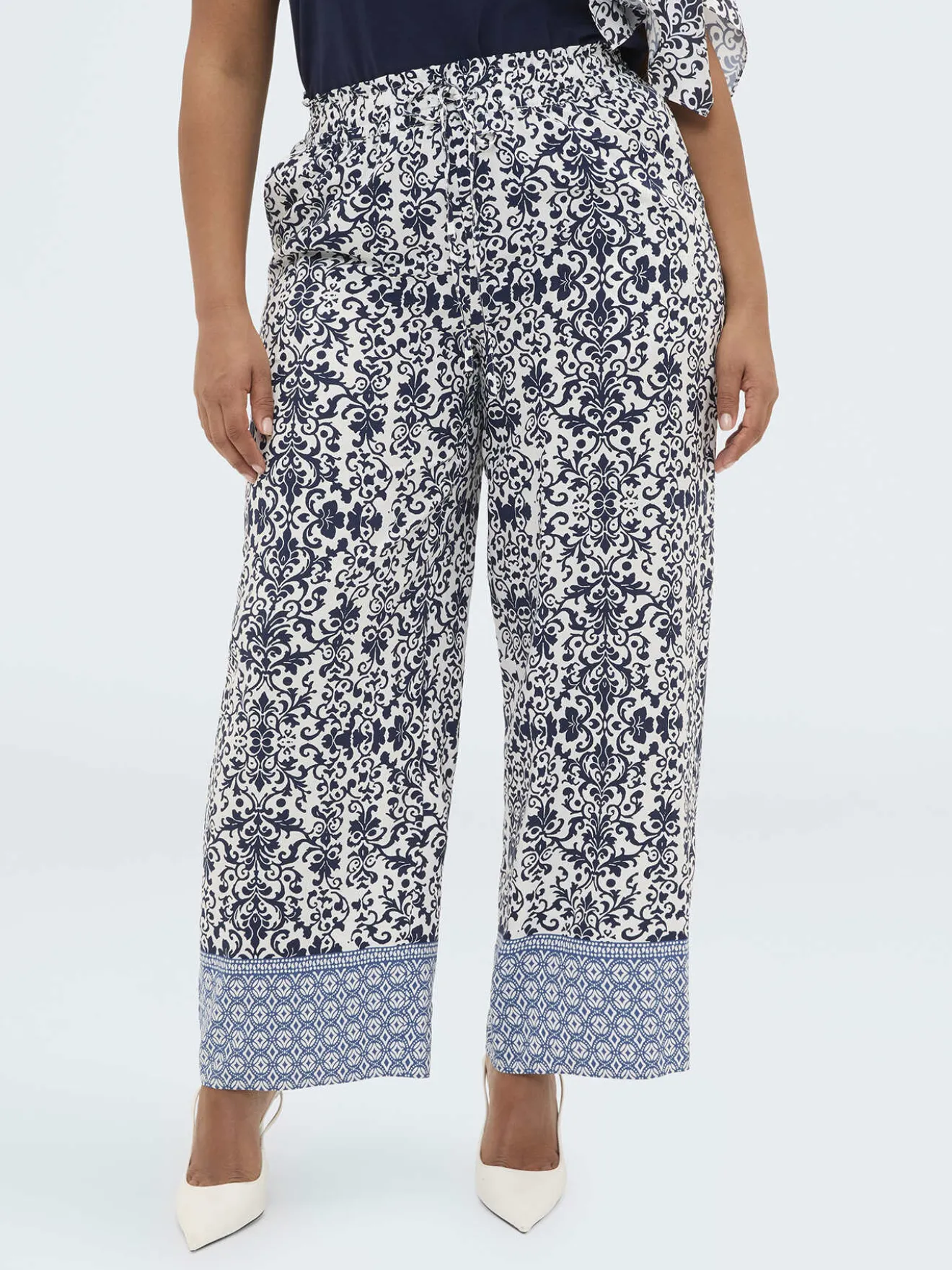 Pantaloni Wide Leg in viscosa