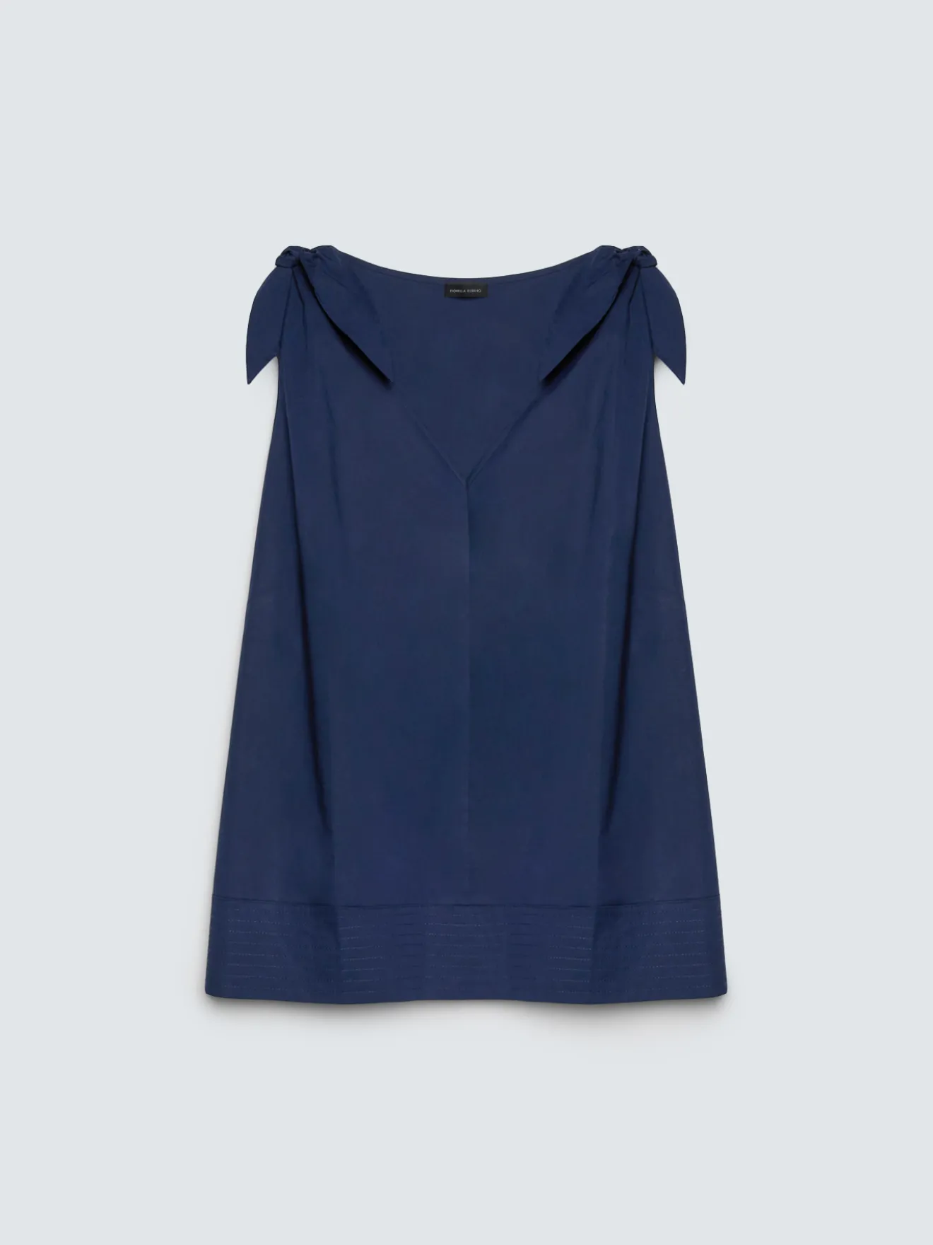 Top in cotone con nodi a fiocco sulle spalle