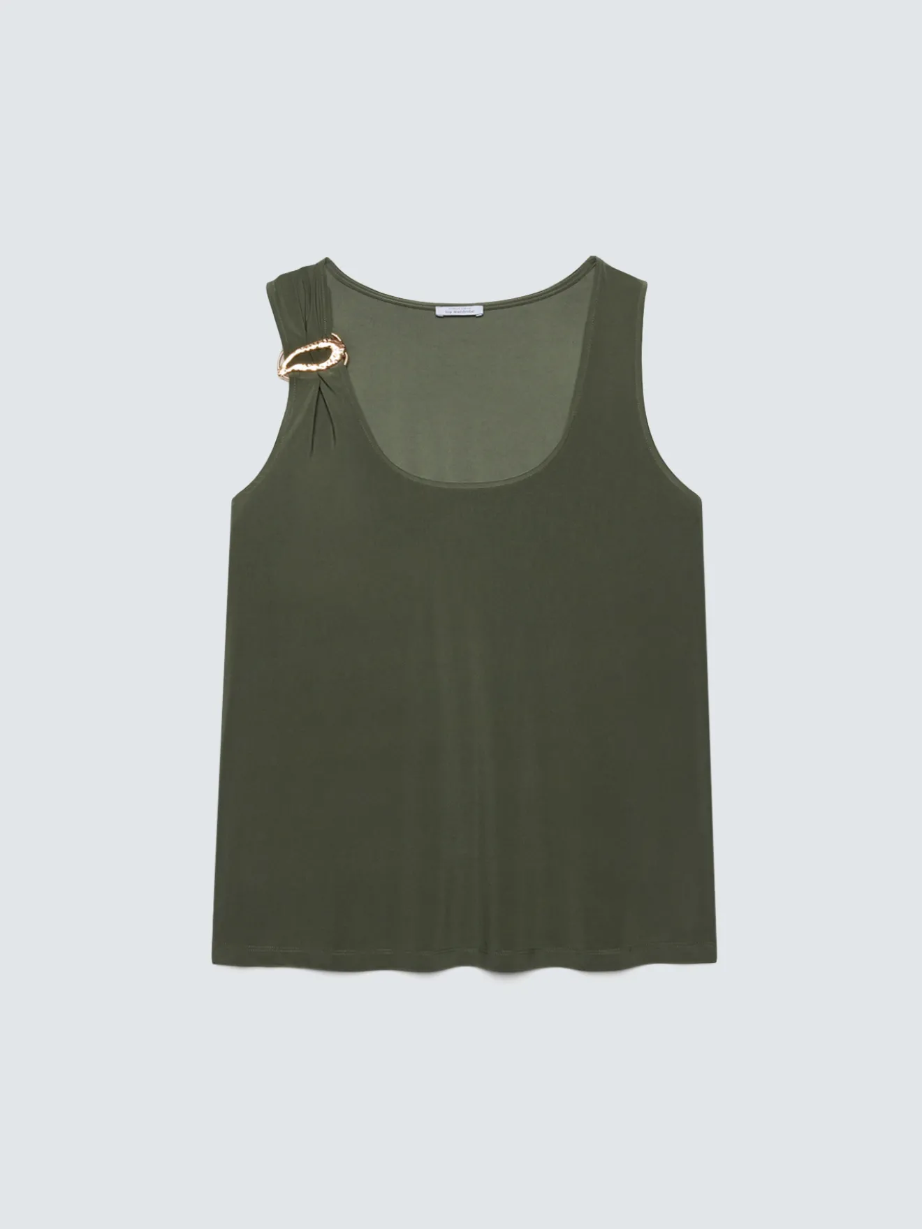 Top in jersey con applicazione gioiello