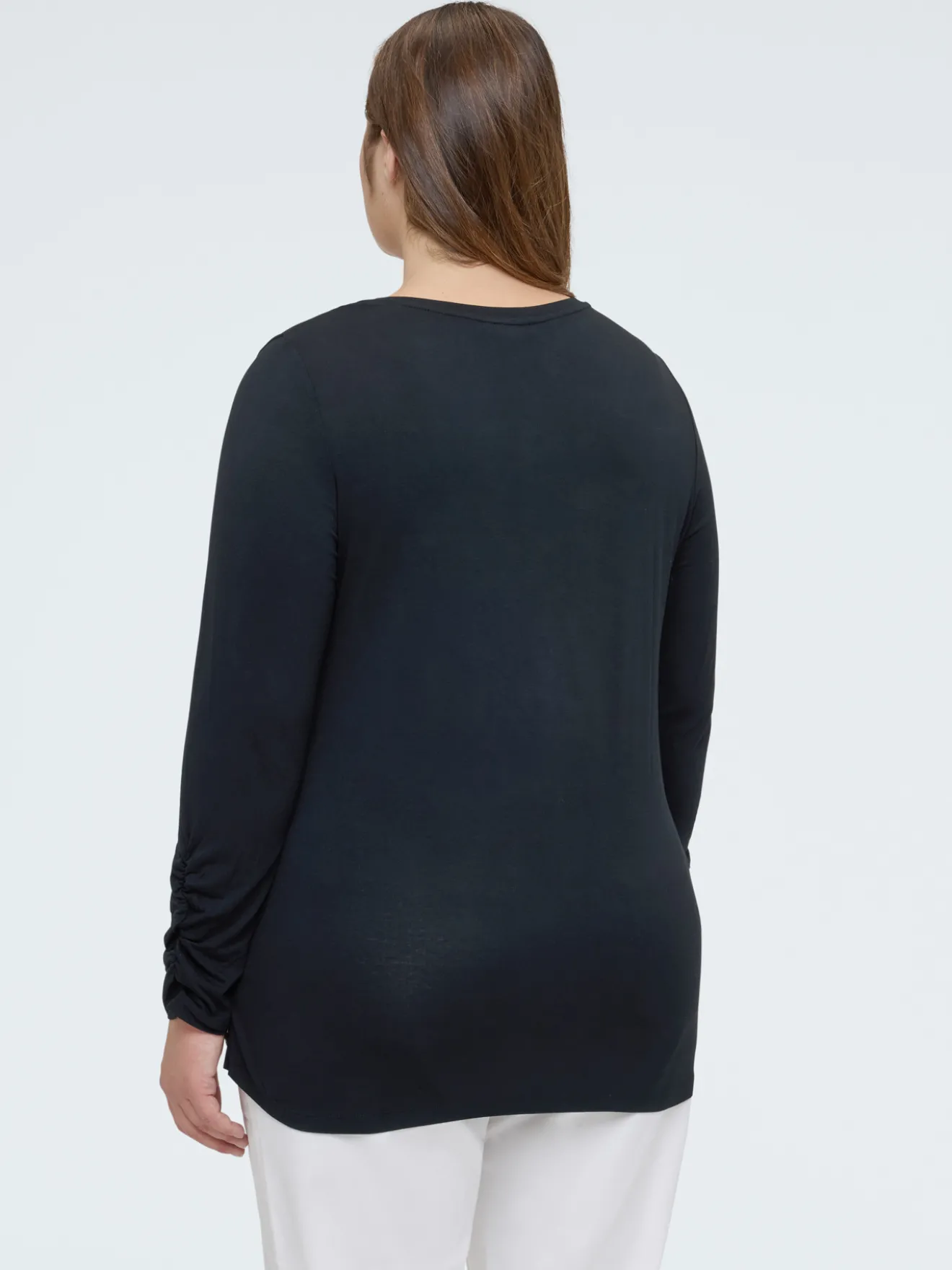 T-shirt bimaterica con stampa optical