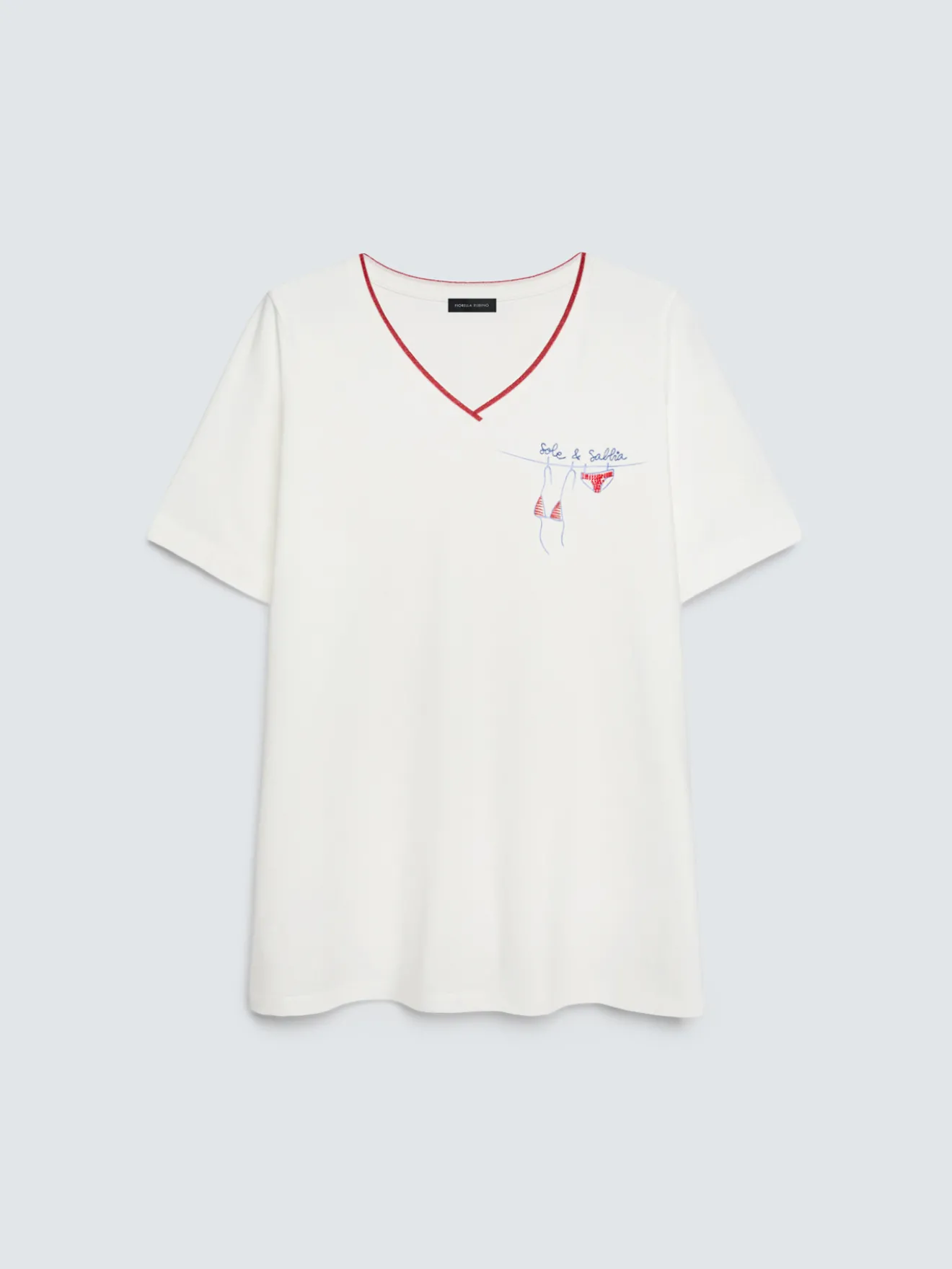 T-shirt in cotone con stampa e lettering