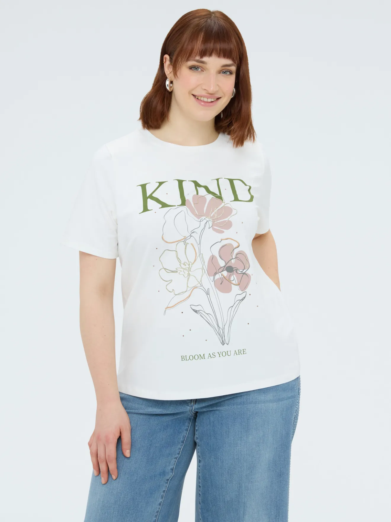 T-shirt in cotone con stampa floreale