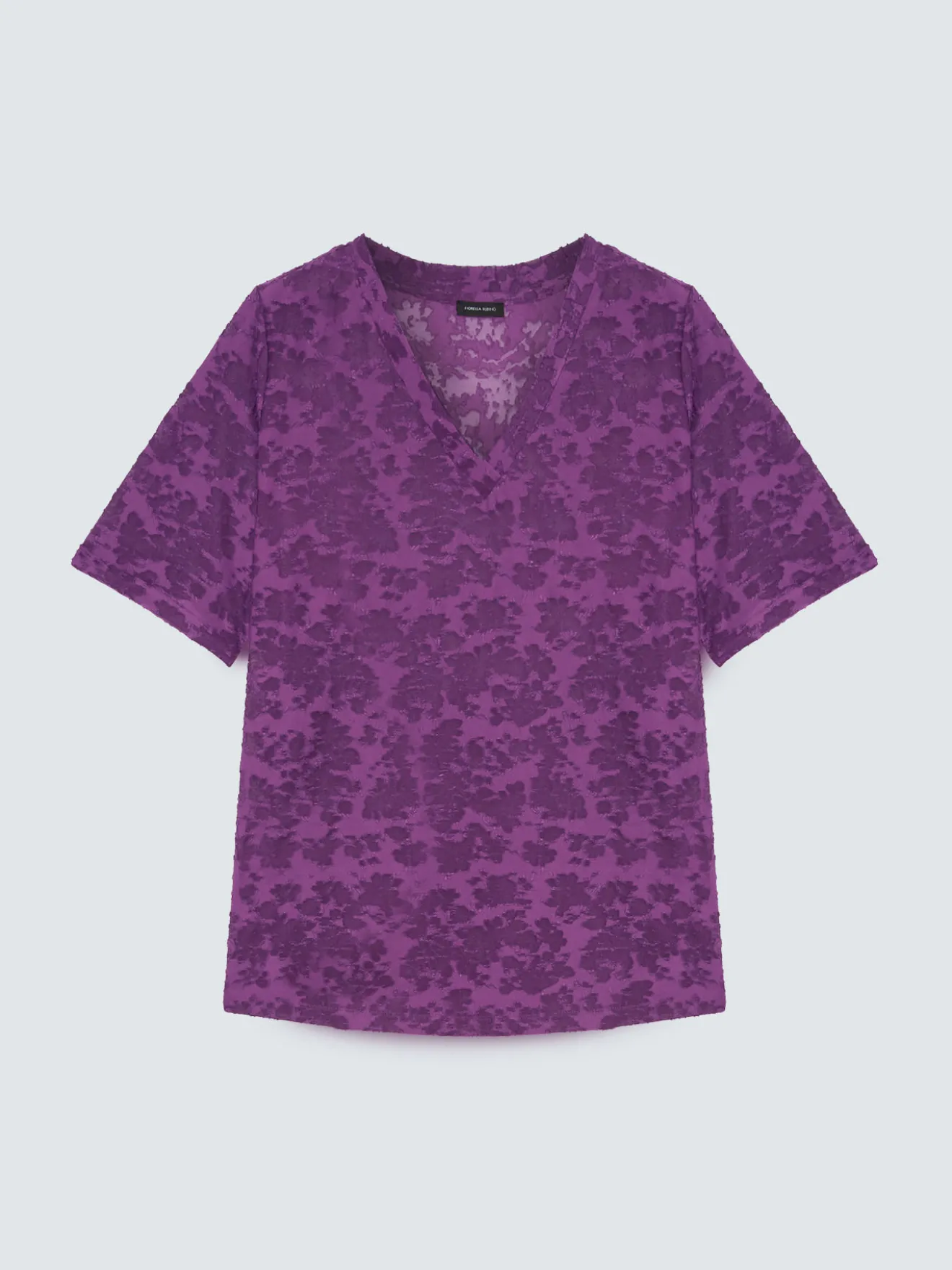 T-shirt in jacquard con stampa