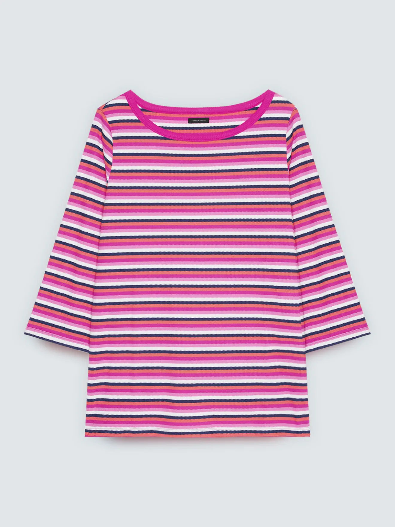 T-shirt in jersey a righe multicolor