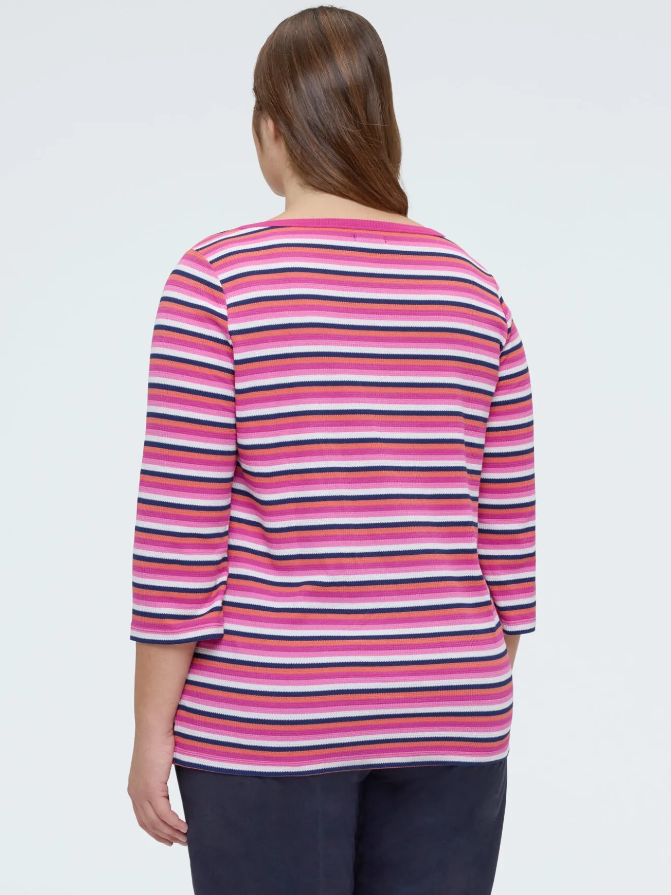 T-shirt in jersey a righe multicolor