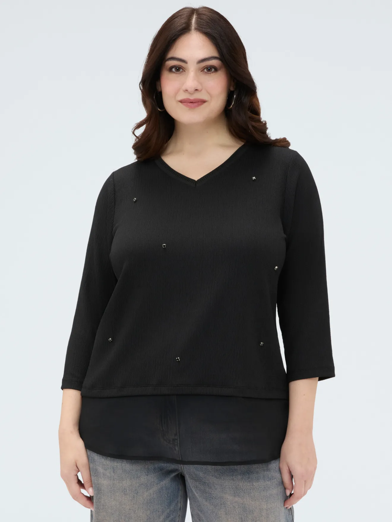 T-shirt in jersey con applicazioni