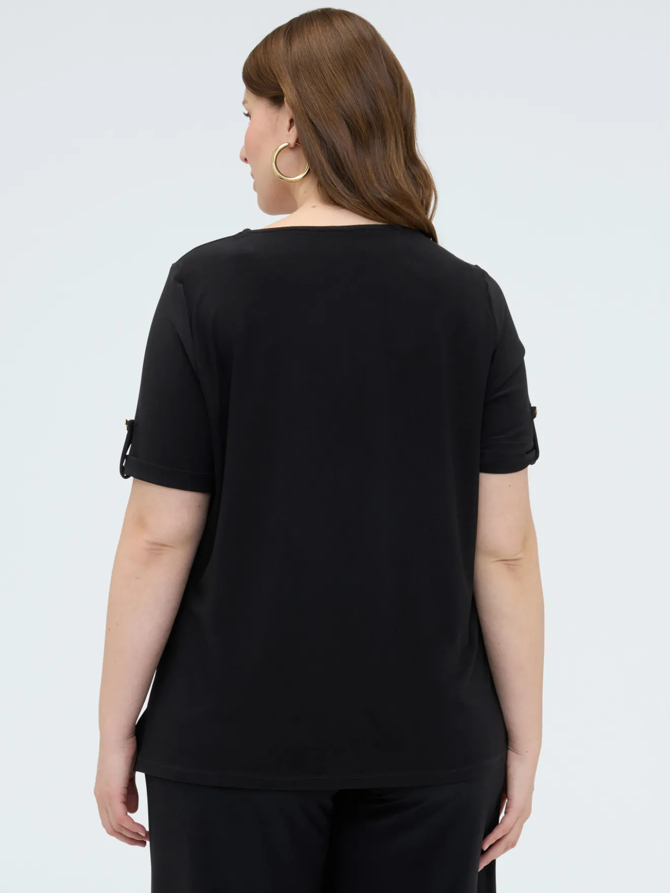 T-shirt in jersey con drappeggio