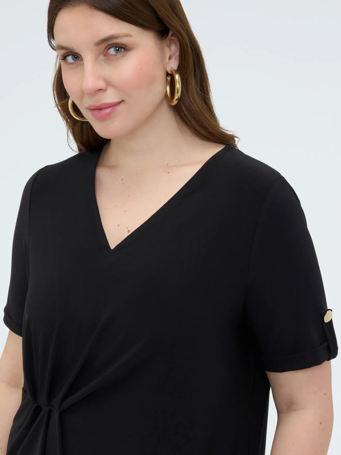 T-shirt in jersey con drappeggio