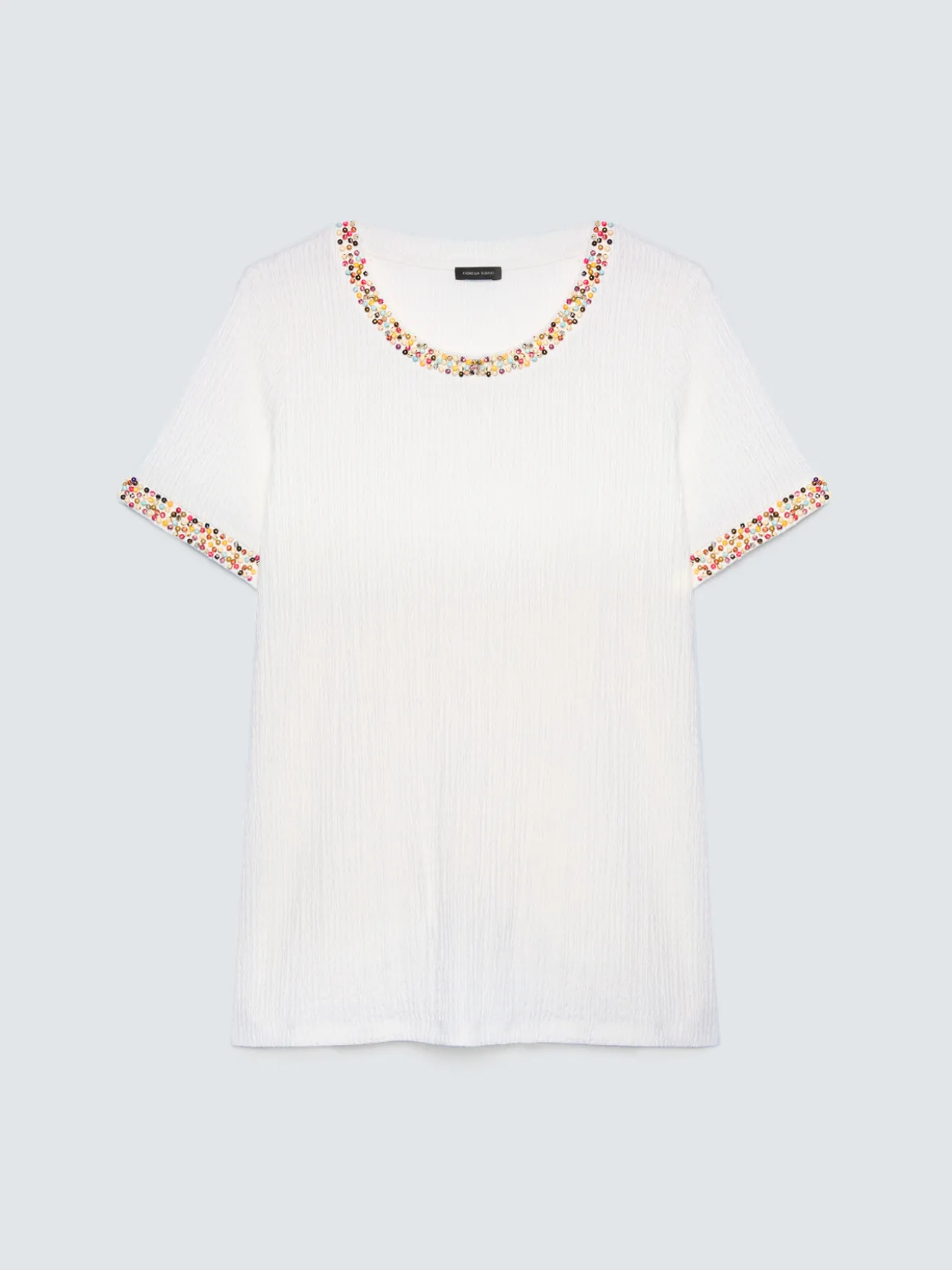 T-shirt in jersey con perline
