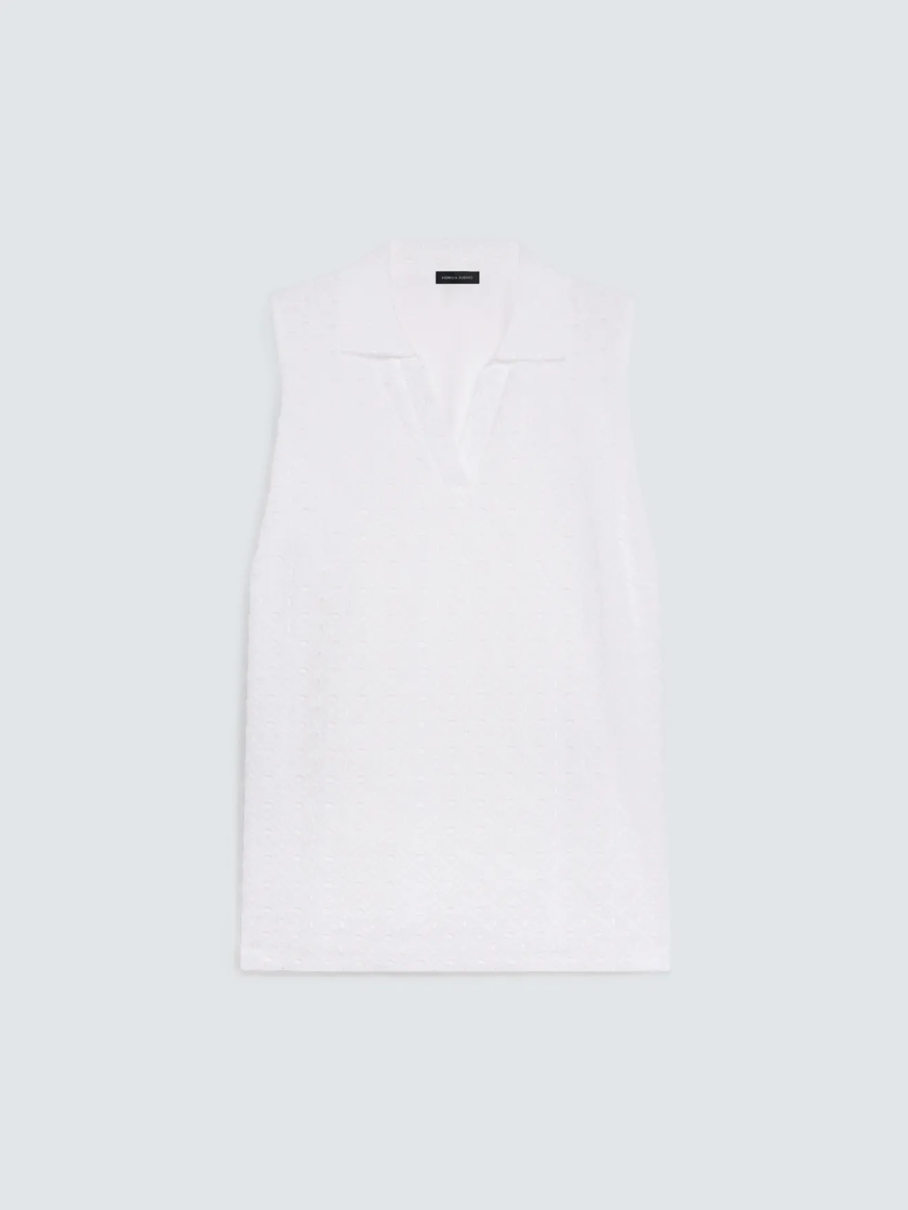 T-shirt in San Gallo con collo polo