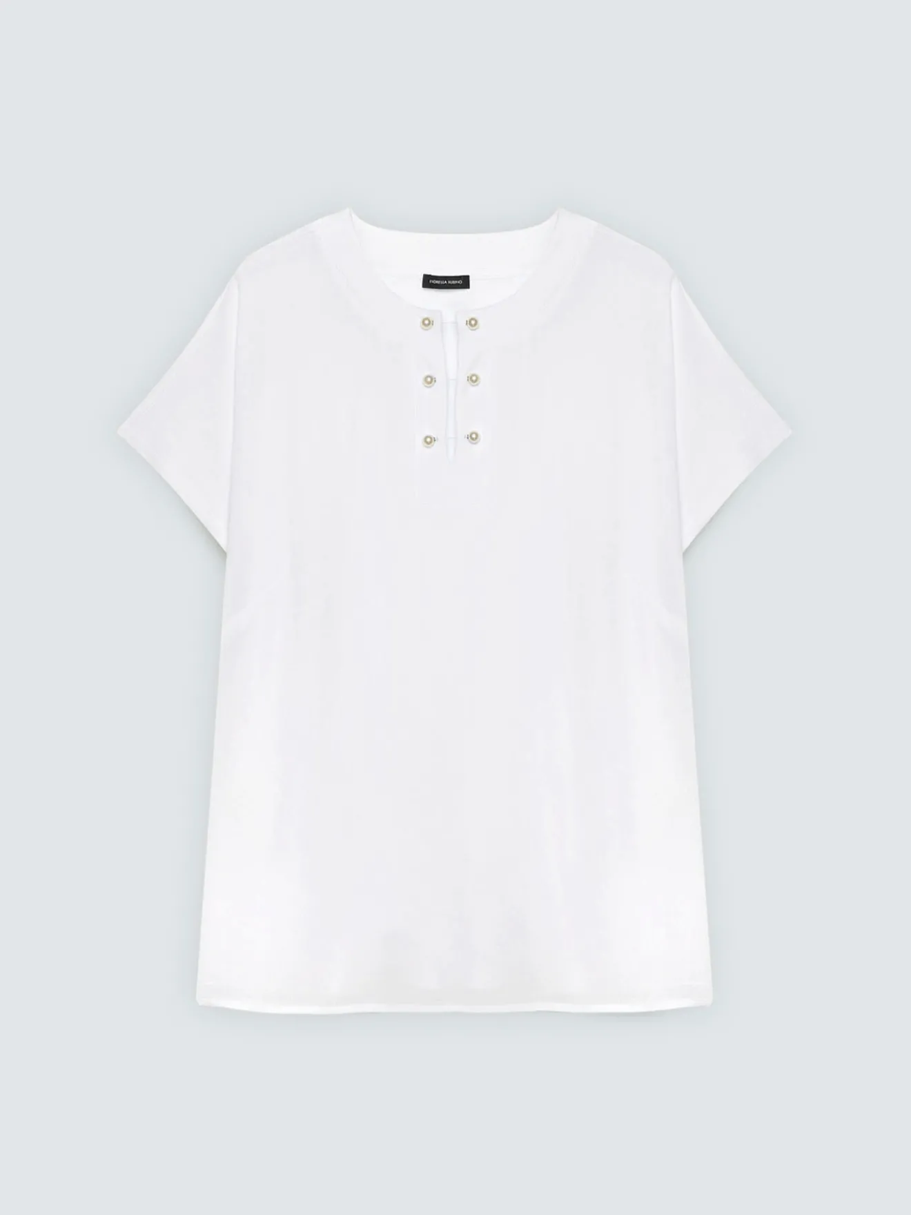 T-shirt in viscosa con dettaglio perle